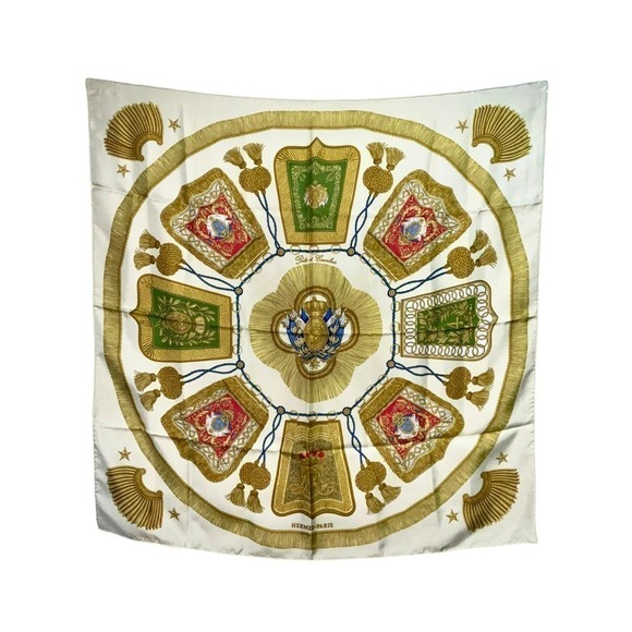 HERMES Carre 90 100% Silk Square Scarf POSTE ET CAVALERIE - Picture 10 of 16